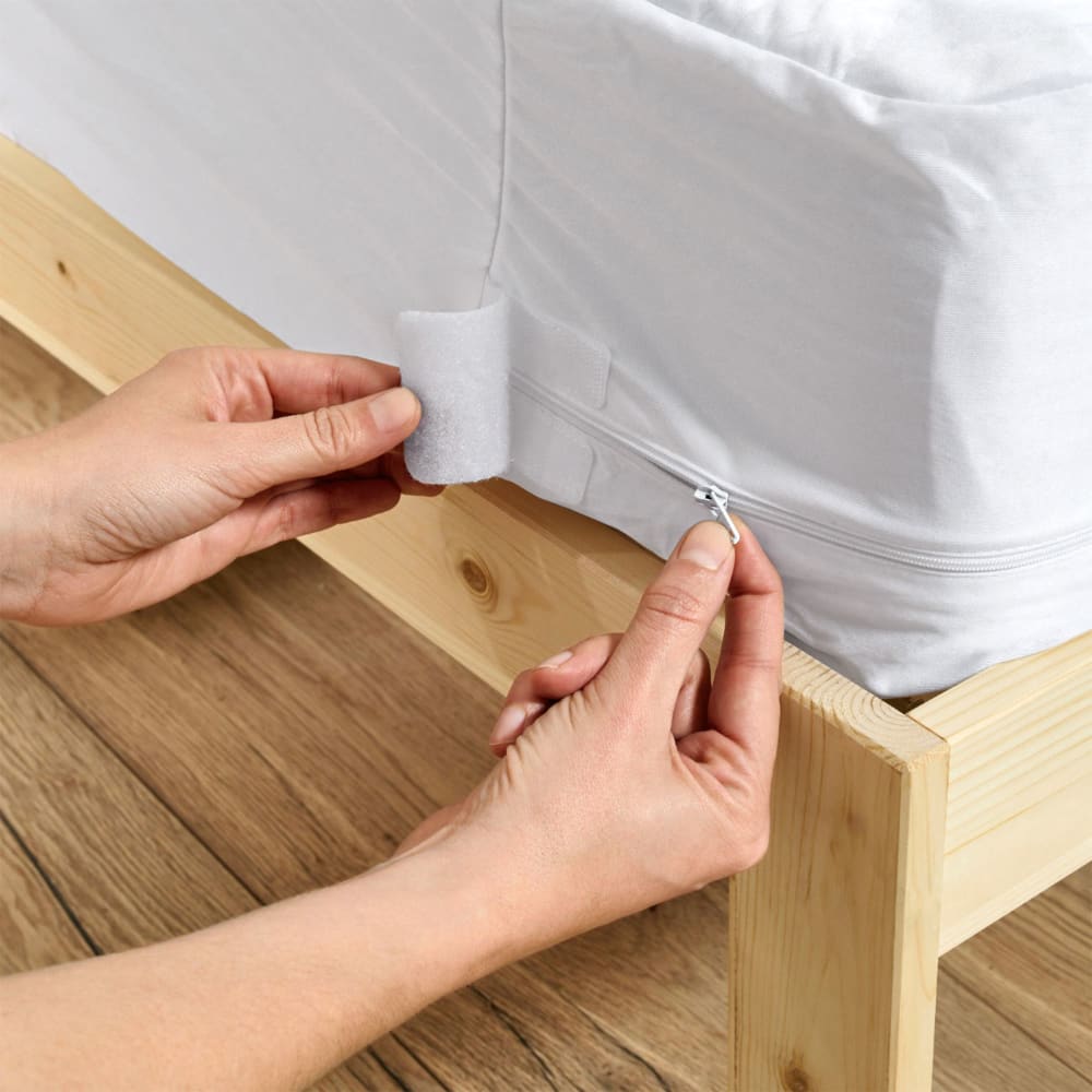 Protège matelas en polyester blanc 90x190cm — vue 4