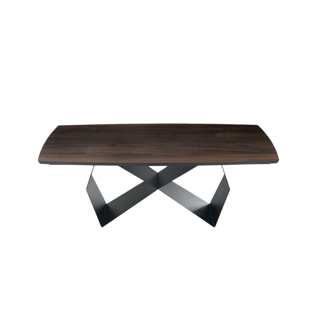 Table extensible en bois noir et marron, 200 x 300 cm, hauteur 75 cm