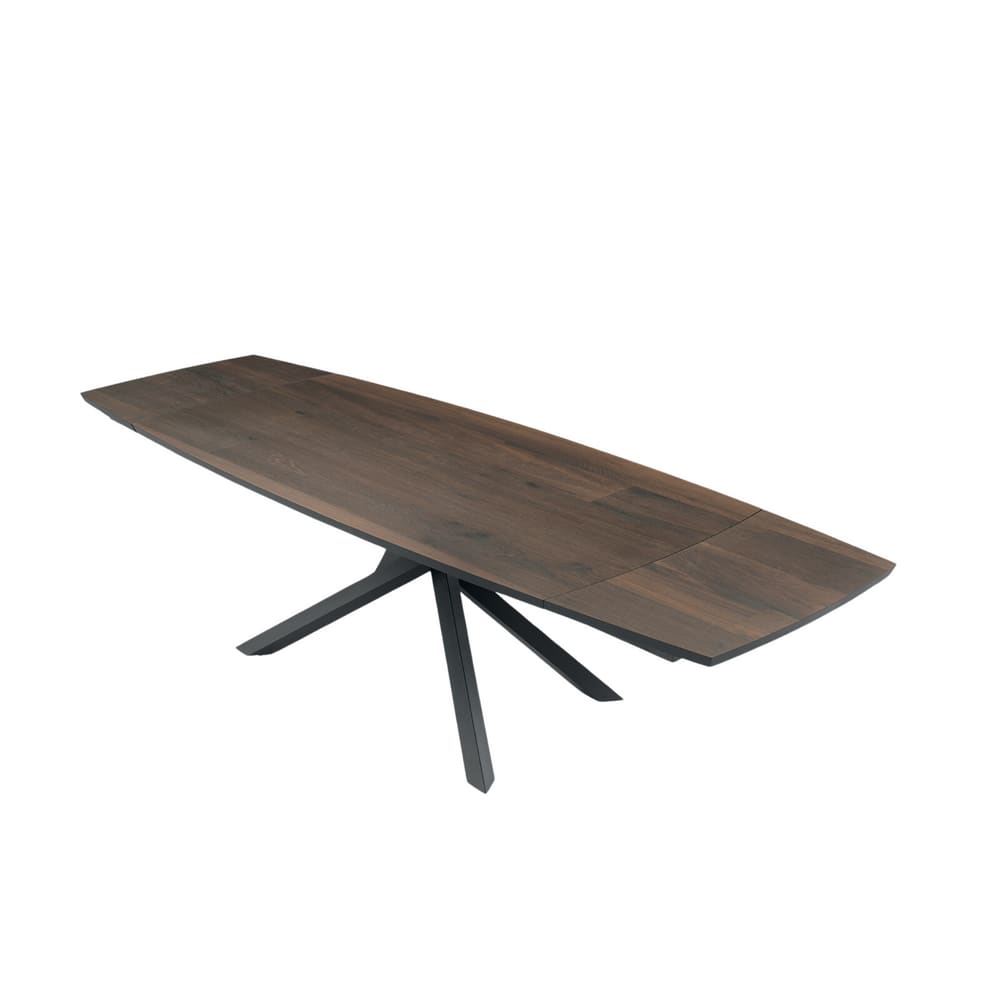 Table extensible en bois marron, 200/300 x 100 cm, hauteur 75 cm