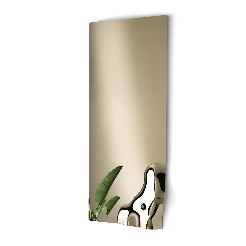 Miroir rectangulaire moderne avec coin en verre fusionné, 170 x 68 cm