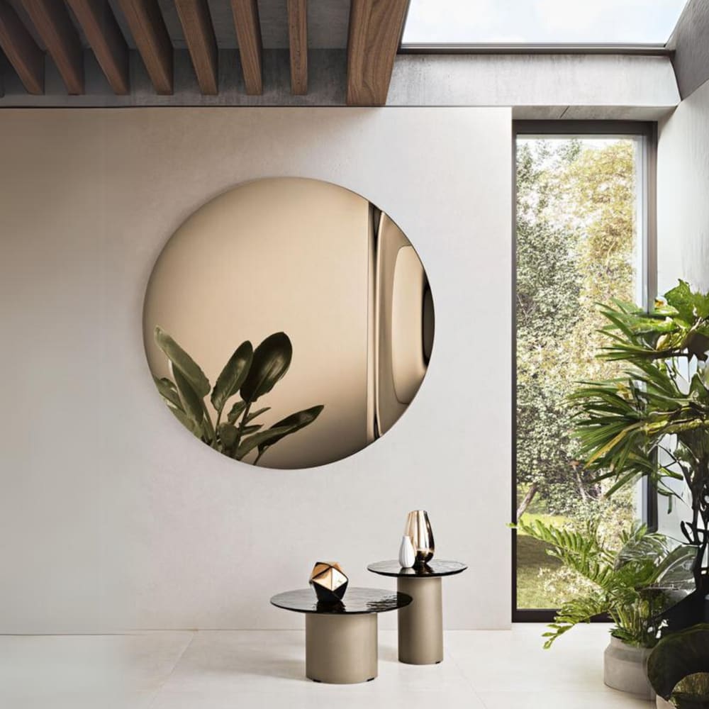 Miroir mural rond moderne sans cadre pour salon