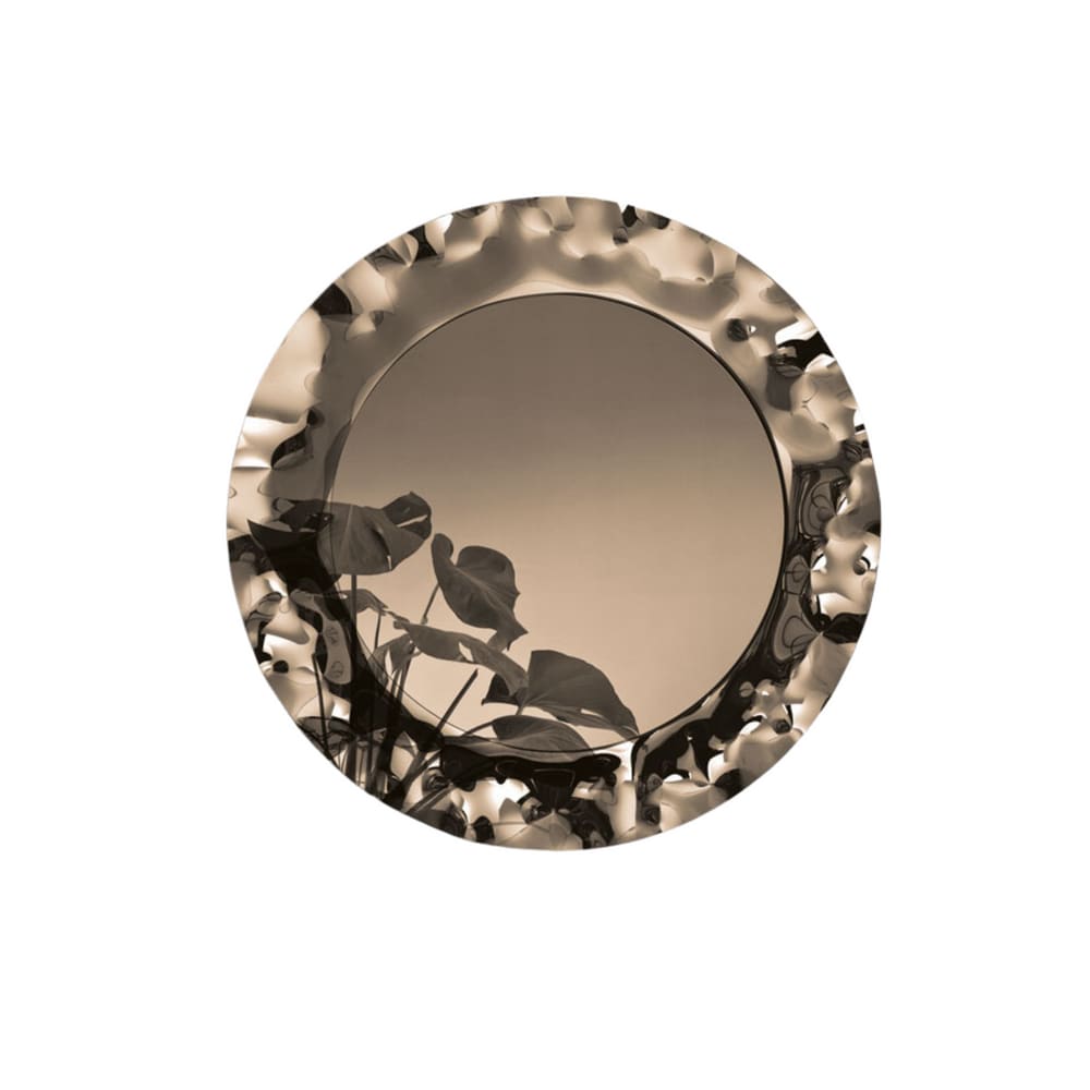 Miroir rond avec cadre en verre incurvé Ø 90 cm