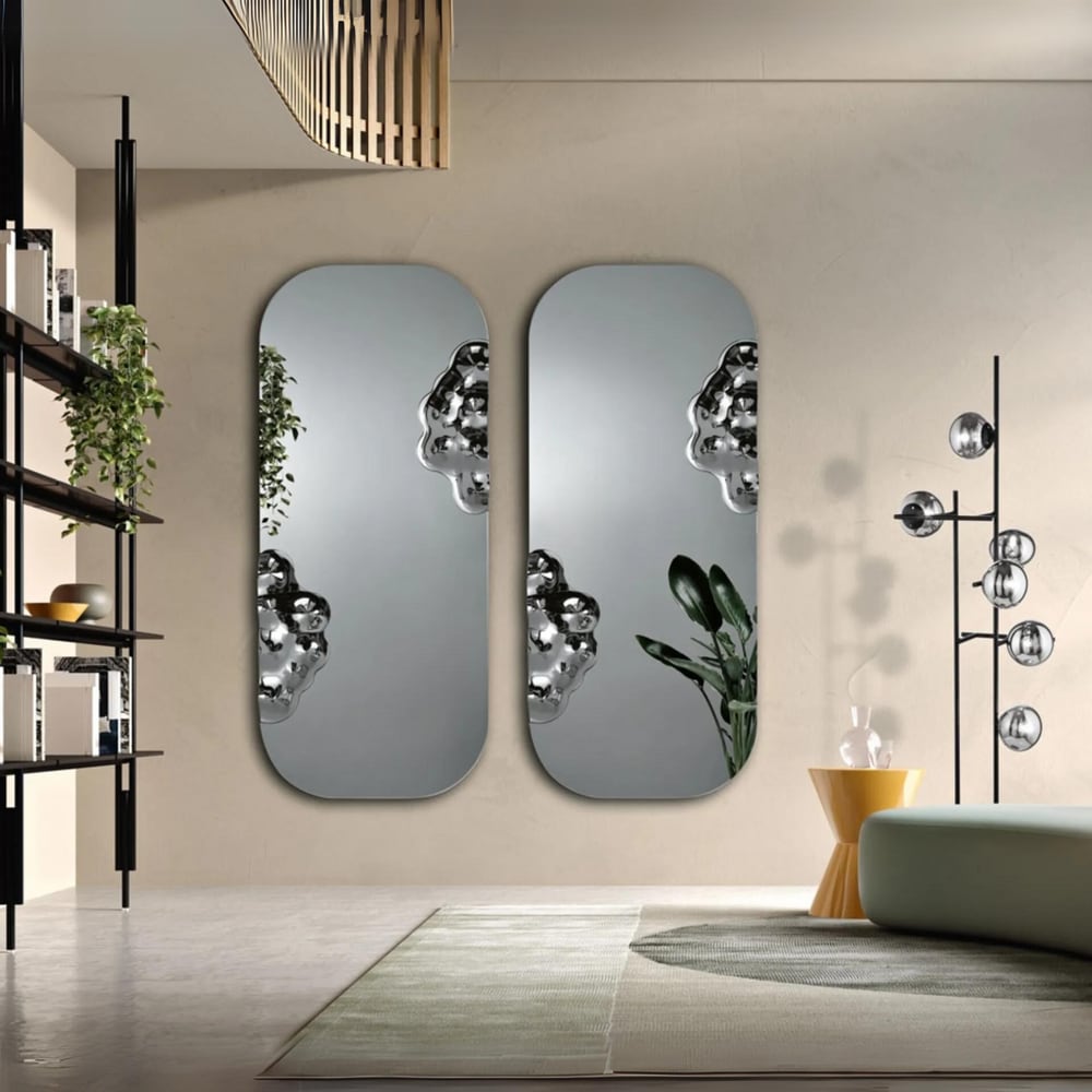 Miroir de forme moderne avec insert en verre, 80 x 175 cm - Maisons du Monde