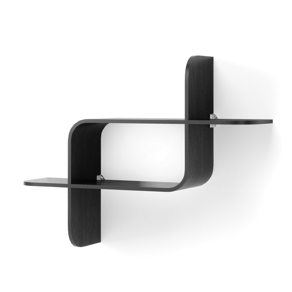 Étagère murale en bois noir