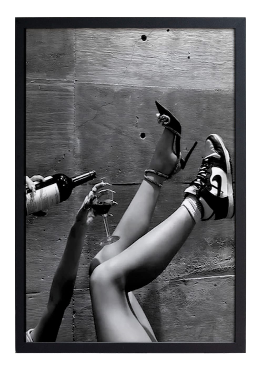 Tableau avec cadre noir 40x30 Vin