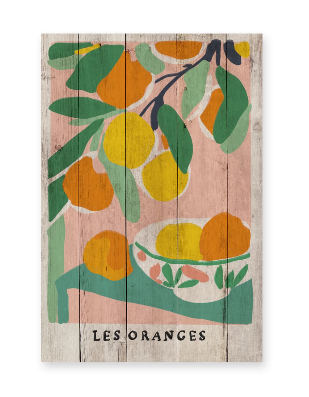 Surdic Panneau décoratif en bois 60x40 Oranges Multicolore