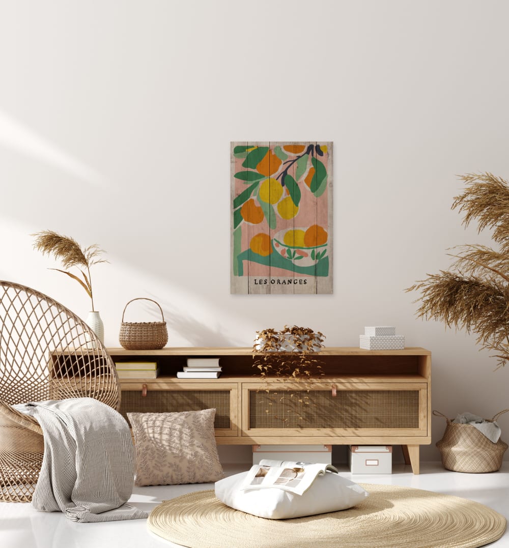 Panneau décoratif en bois 60x40 Oranges - Maisons du Monde