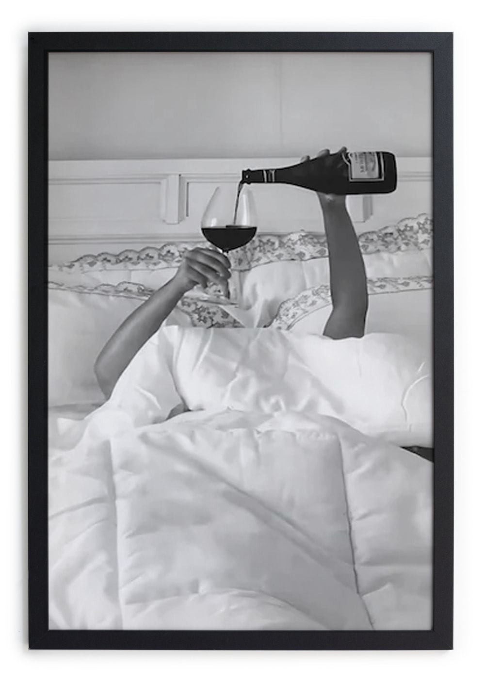 Tableau avec cadre noir 40x30 Vin Réveil