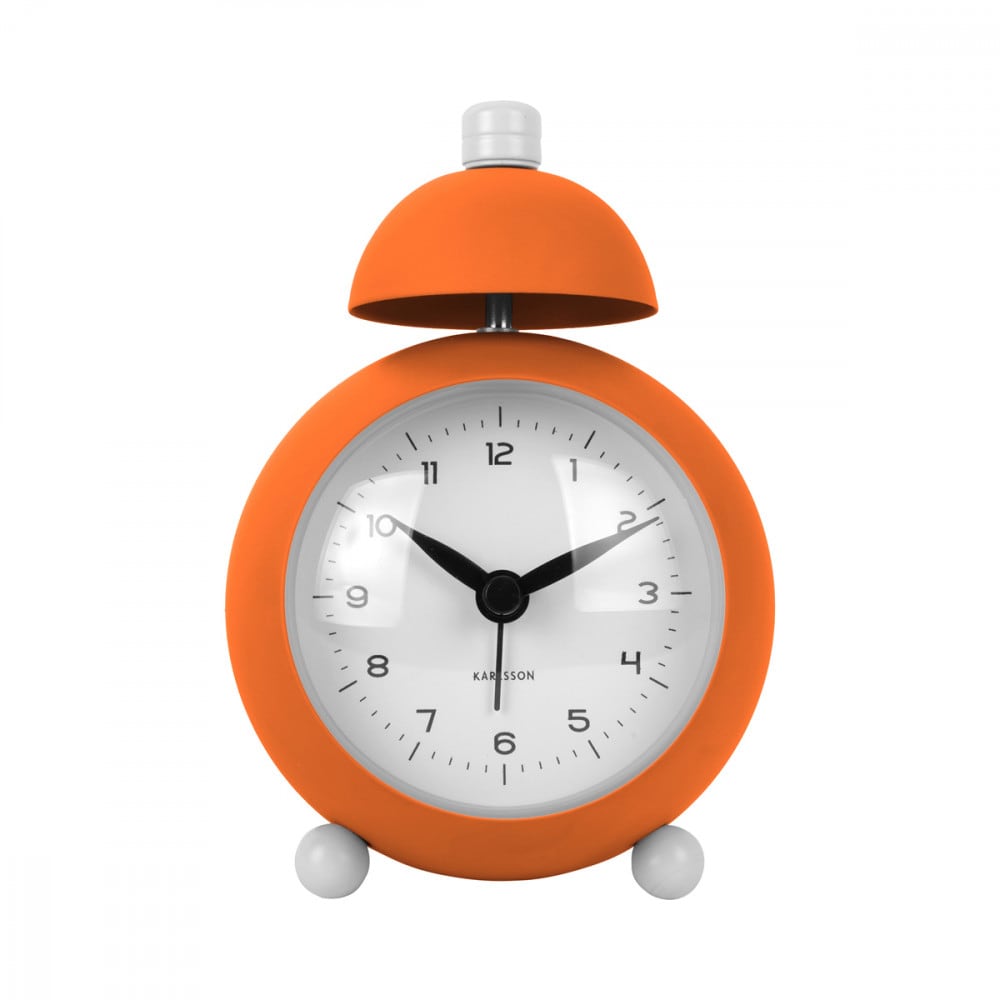 Present Time Réveil métal orange h13cm style contemporain