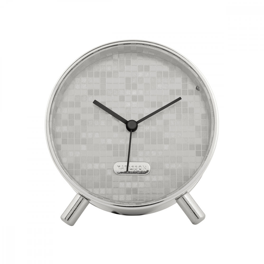 Réveil disco métal argent h11cm — Beyit