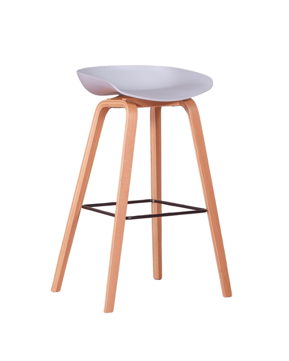 Nest dream Nordischer Hocker mit Beinen aus Buchenholz, hellgrau style landhaus - Pvc - Polyvinlychlorid