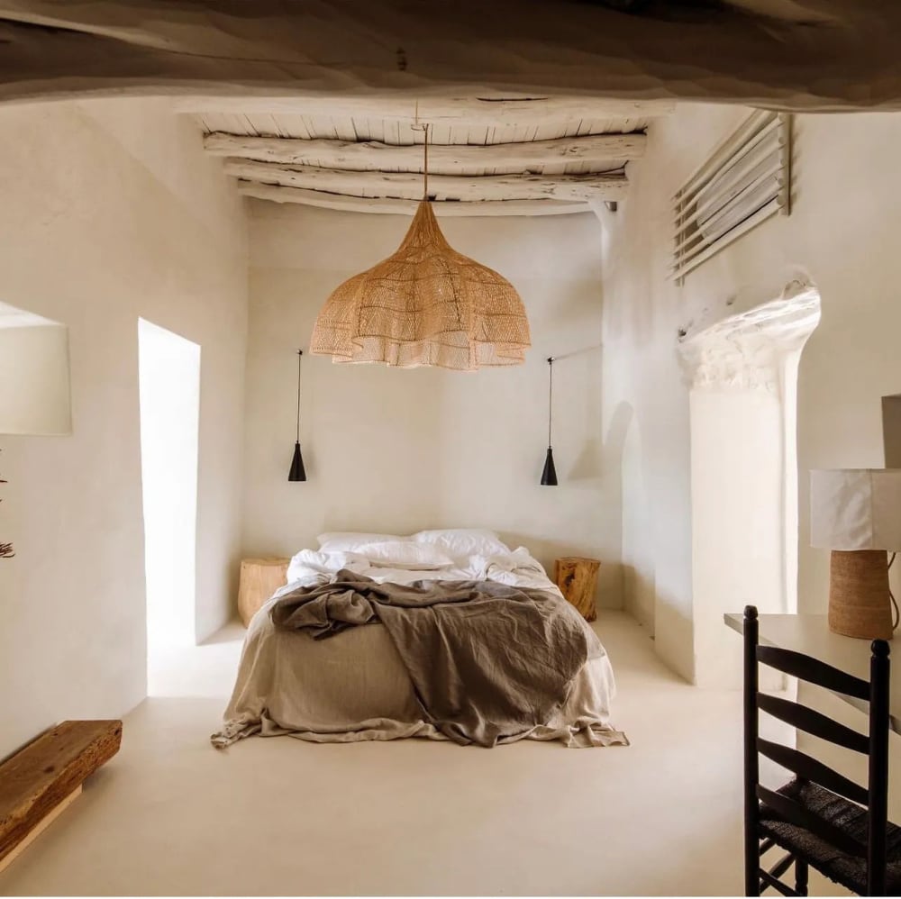 Suspension rotin marron 150x150x103cm — vue 4
