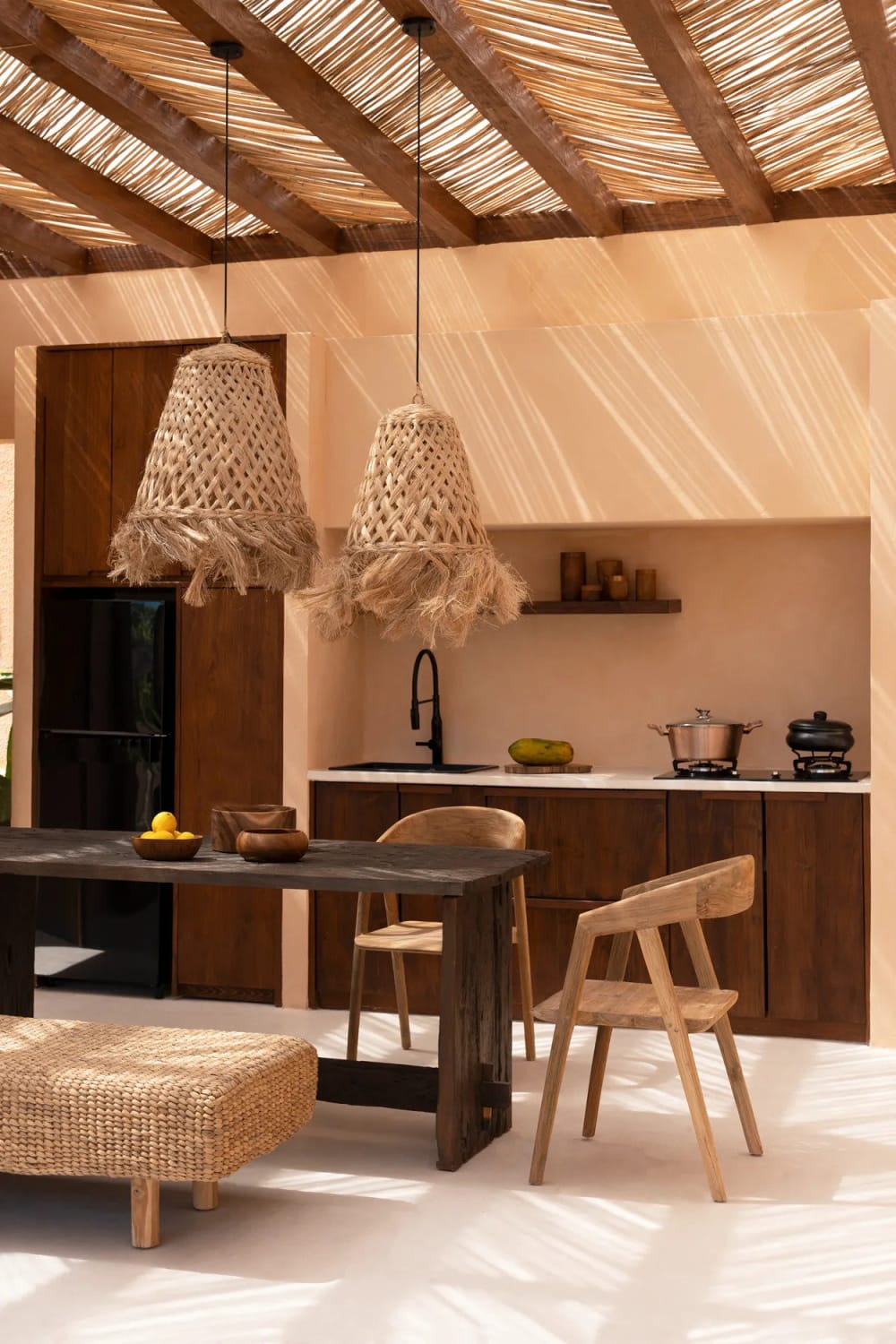 Suspension herbe abaca marron 63x63x80cm — vue 4