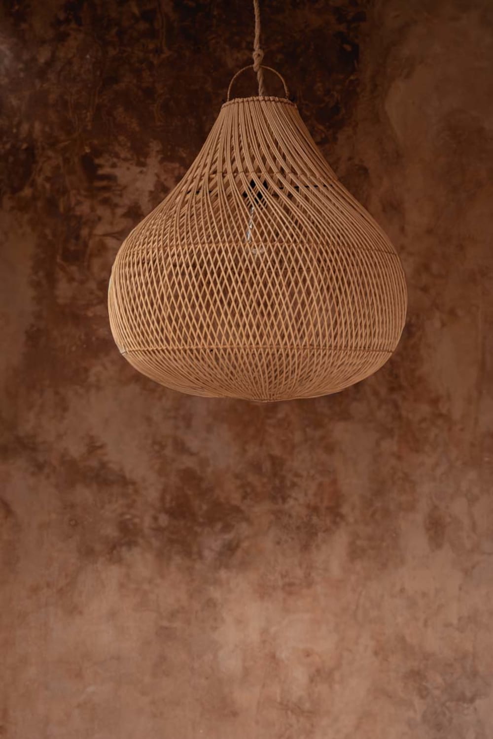 Suspension rotin marron 50x50x50cm — vue 3