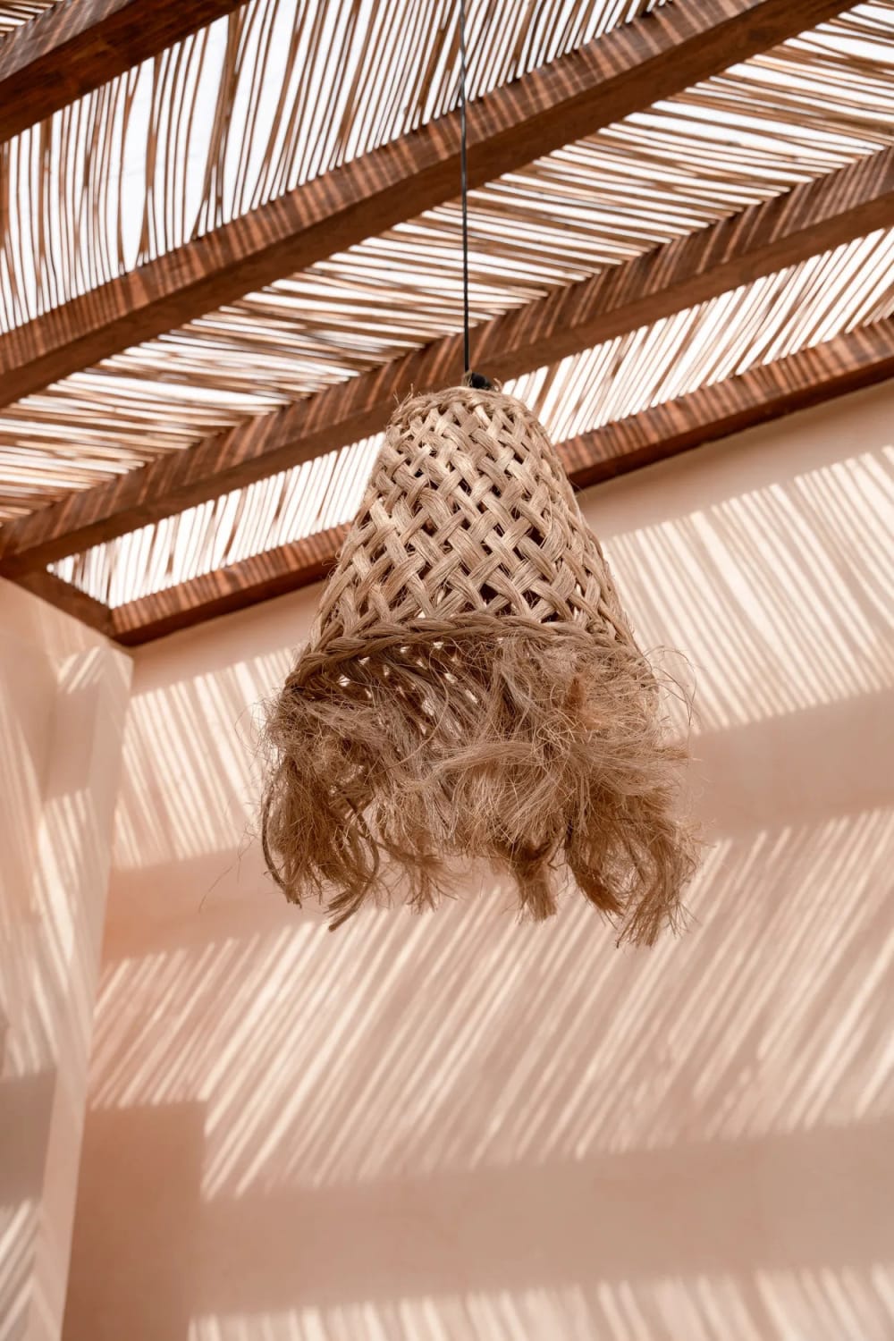 Suspension herbe abaca marron 53x53x70cm — vue 4
