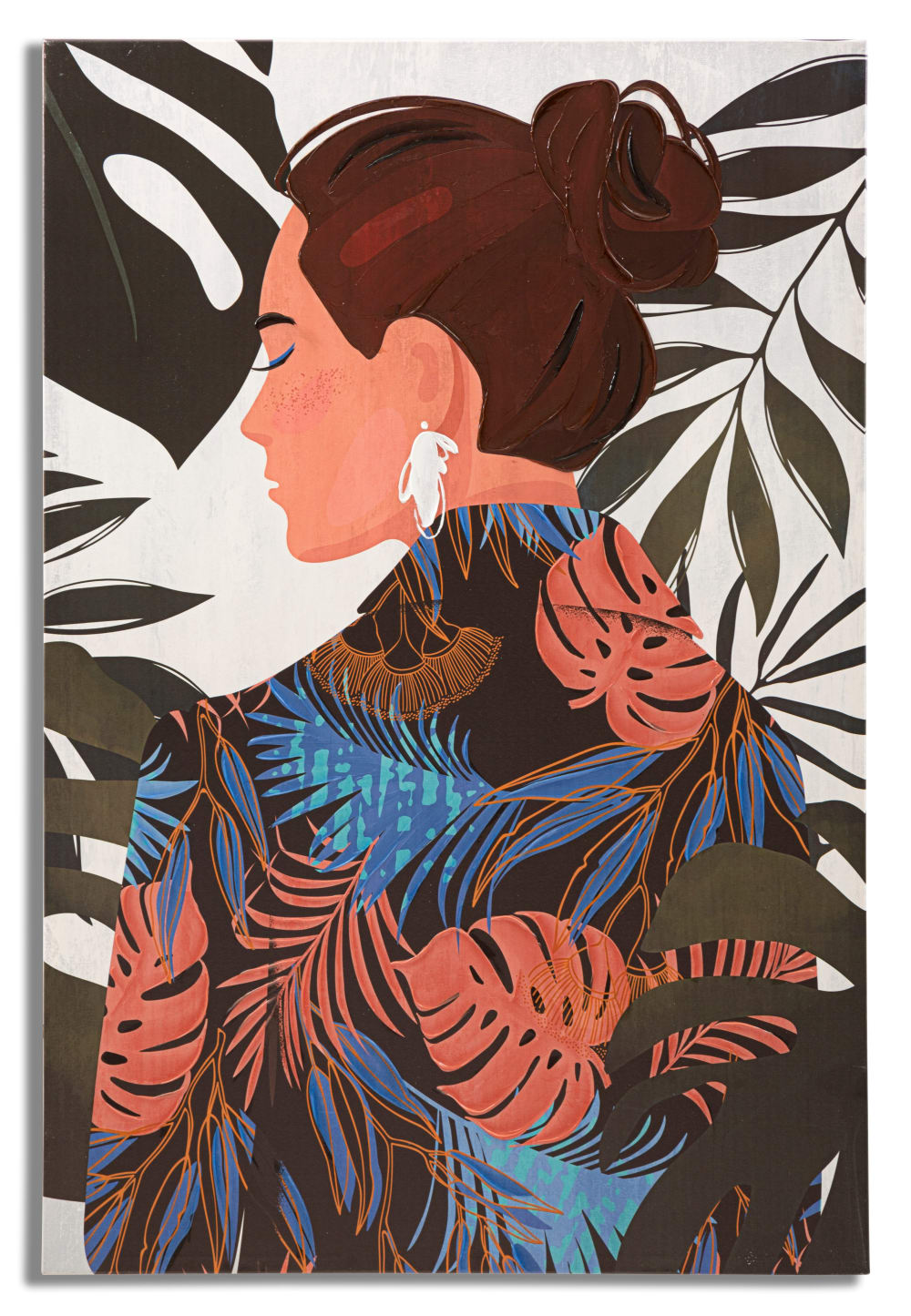 Impression sur toile femme multicolore 80x2,8x120 cm