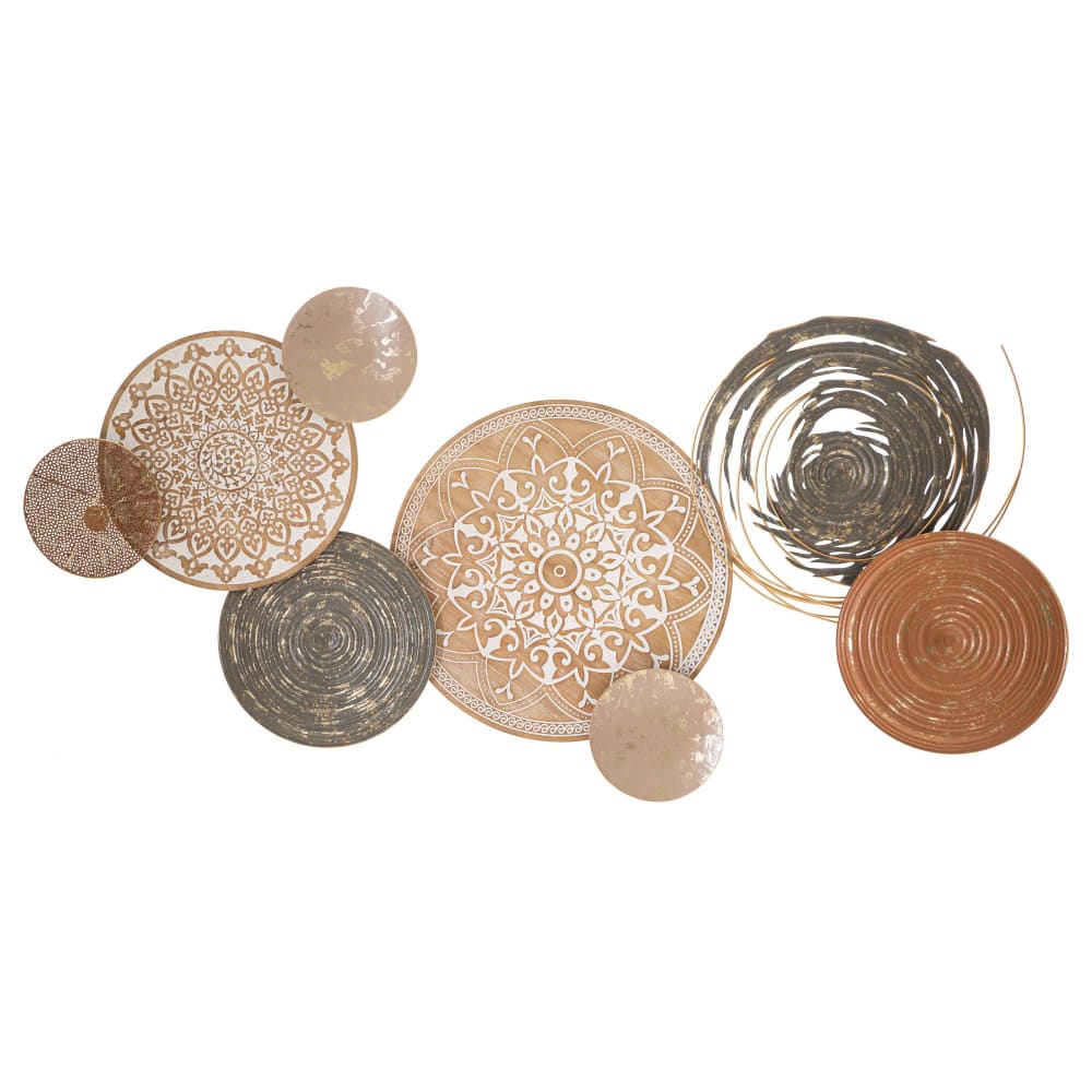 Panneau décoratif 3D en métal et bois multicolore 167,6x9x80,6 cm