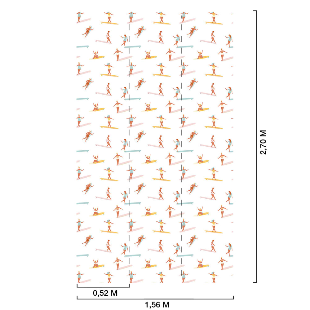 Papier peint petites surfeuses 156x270 cm — vue 3
