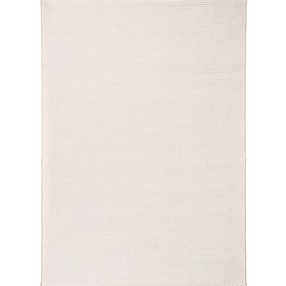 Tapis d'extérieur et intérieur aspect jute blanc 190x290