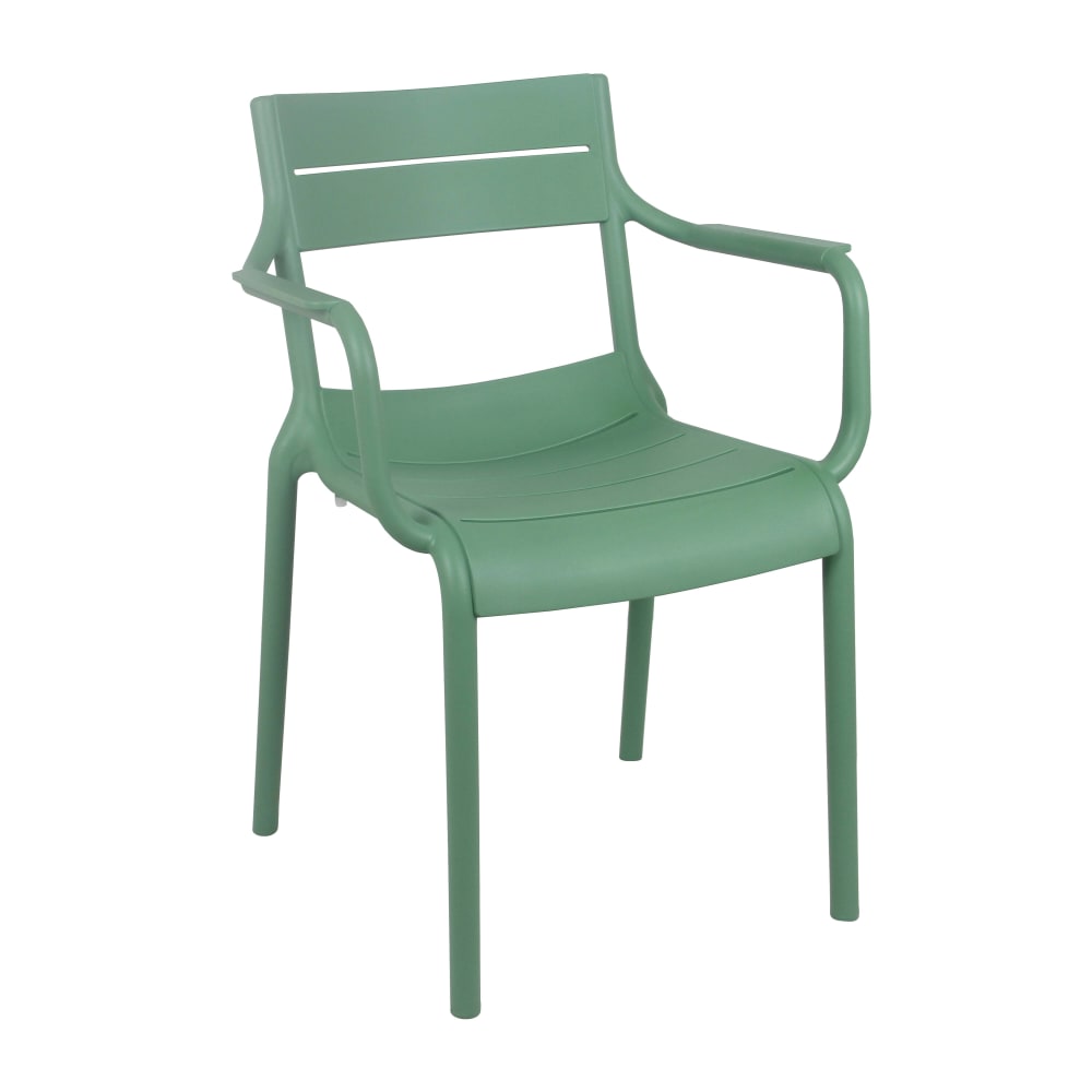 Lot de 4 fauteuils de terrasse en plastique vert sauge - Maisons du Monde