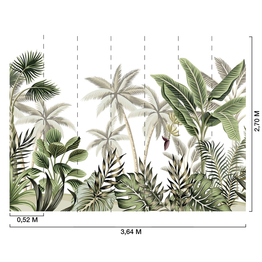 Papier peint panoramique motif jungle 364x270cm