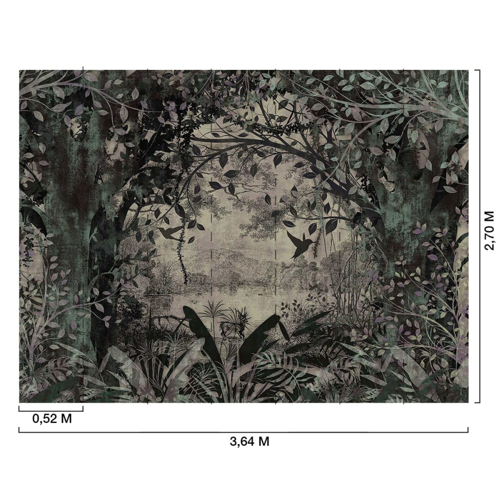 Papier peint panoramique arbre paysage ancien 364x270 cm — vue 3