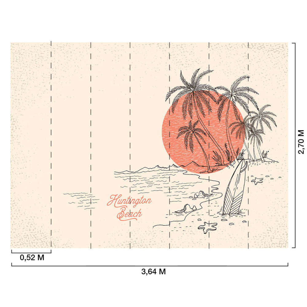 Papier peint enfant surf beach 364x270 cm - Maisons du Monde