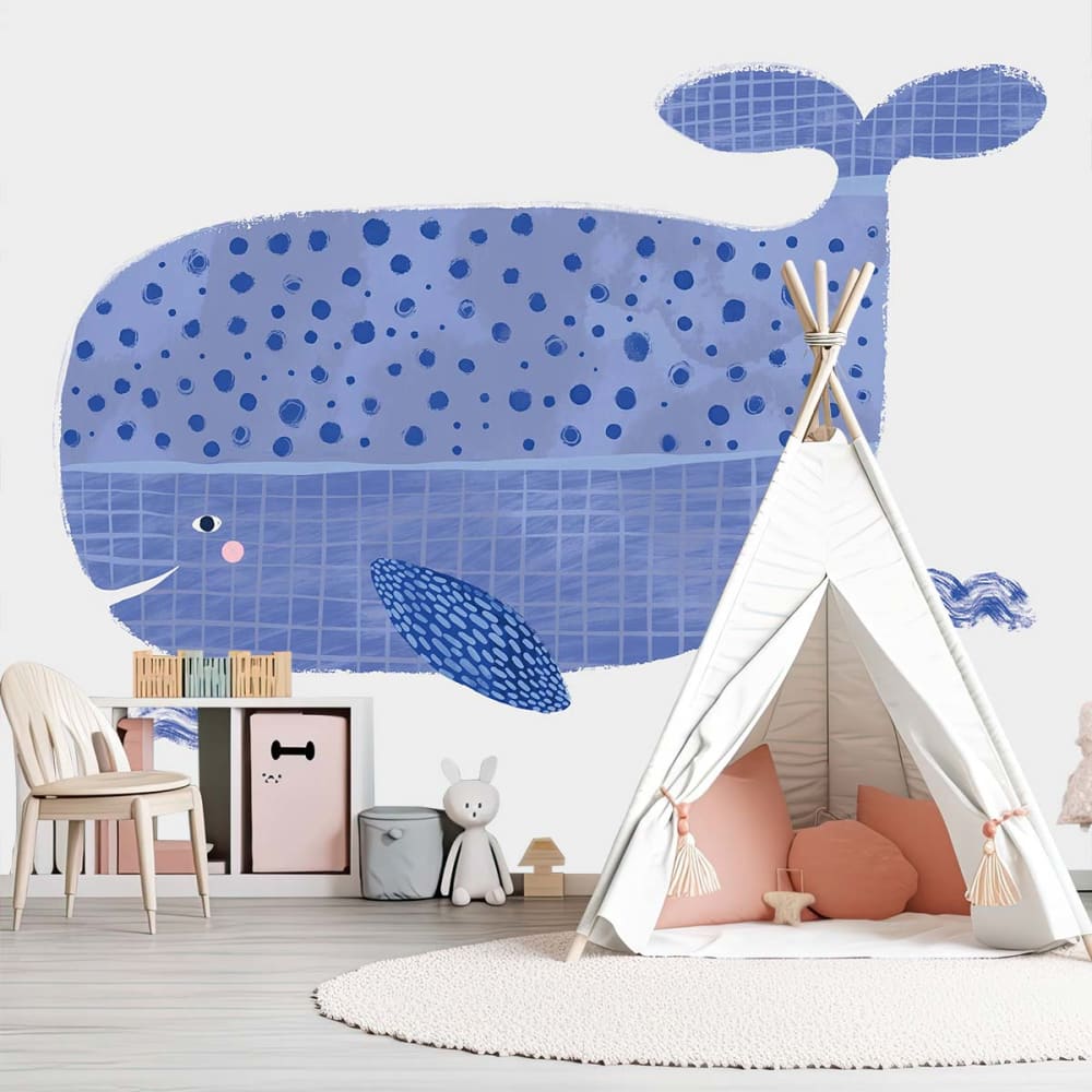 Hexoa Tapete kind blauwal 312x270cm Vlies Kinder