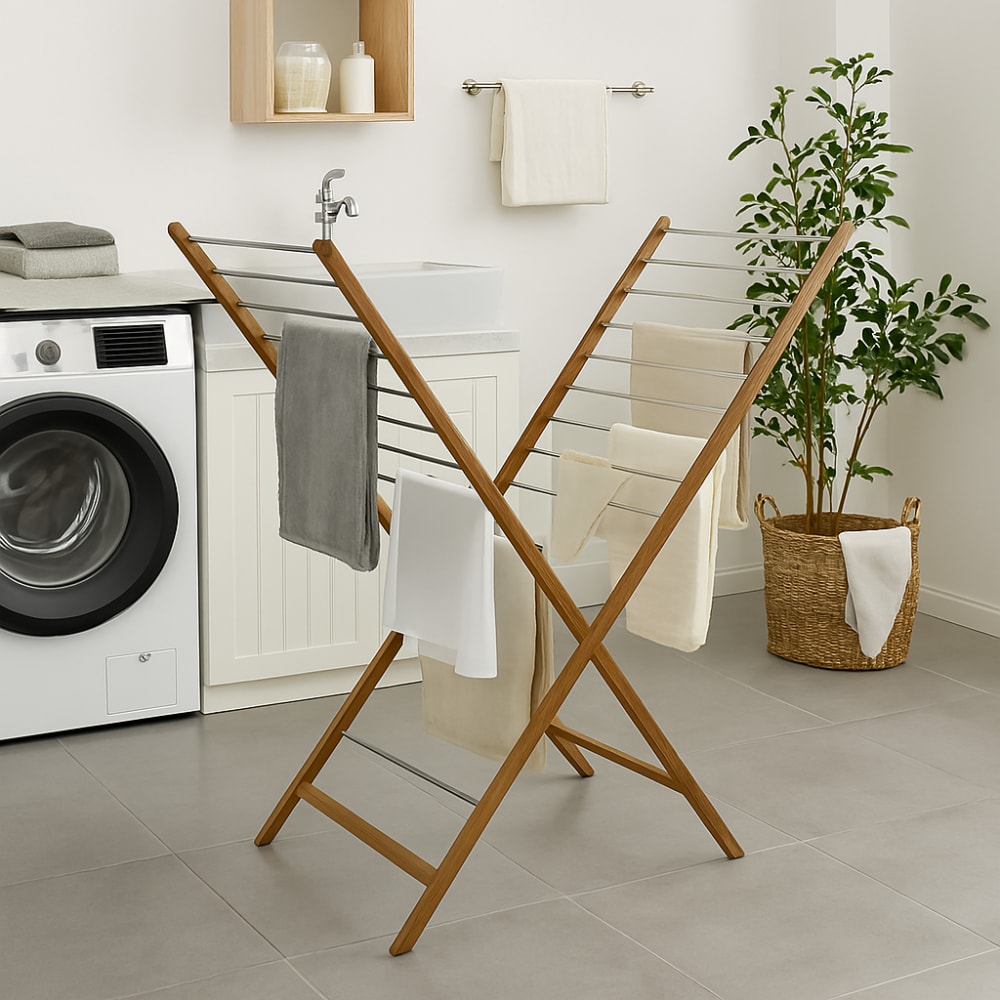 Etendoir à linge pliable Bois Bois 10m