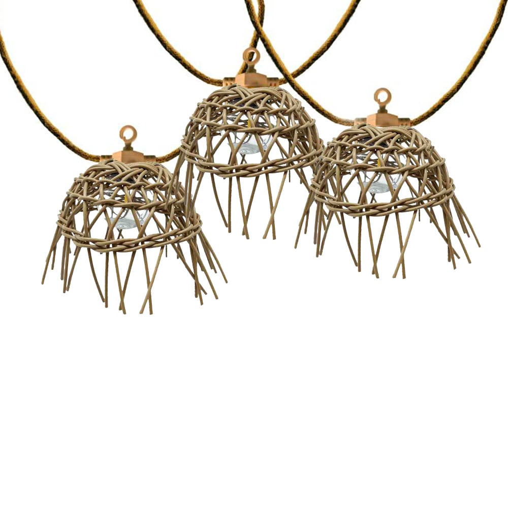 Guirlande solaire Hybride Corde Marron 8m