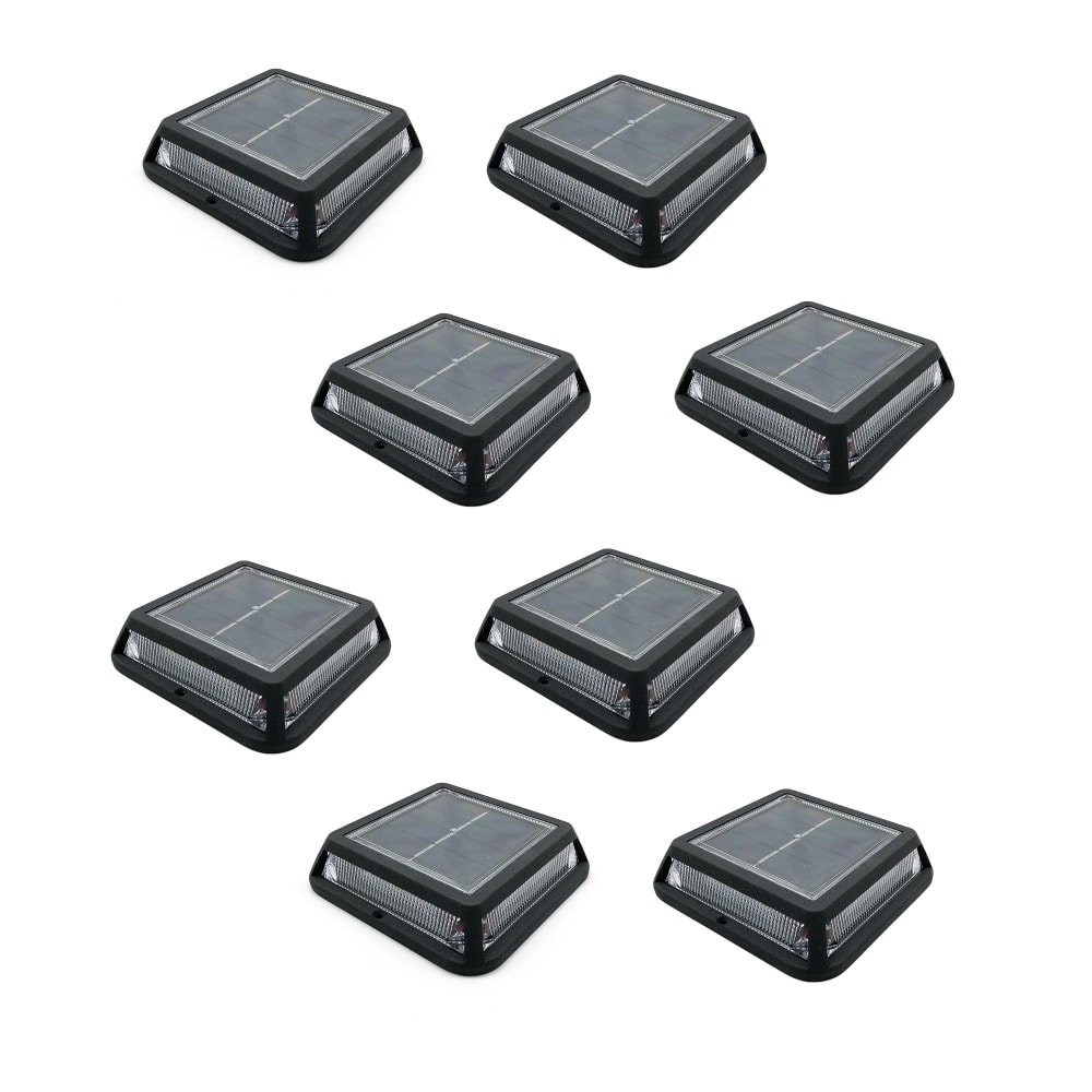 Lot de 8 balise solaires Aluminium Noir D12cm