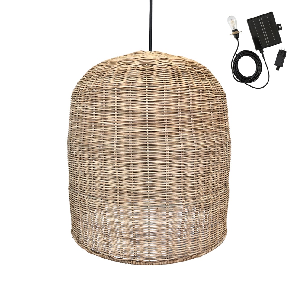 Suspension solaire rotin beige h45cm - Maisons du Monde