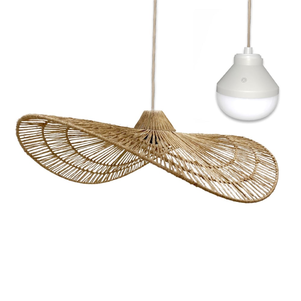 Suspension sans fil Jute Beige d63cm
