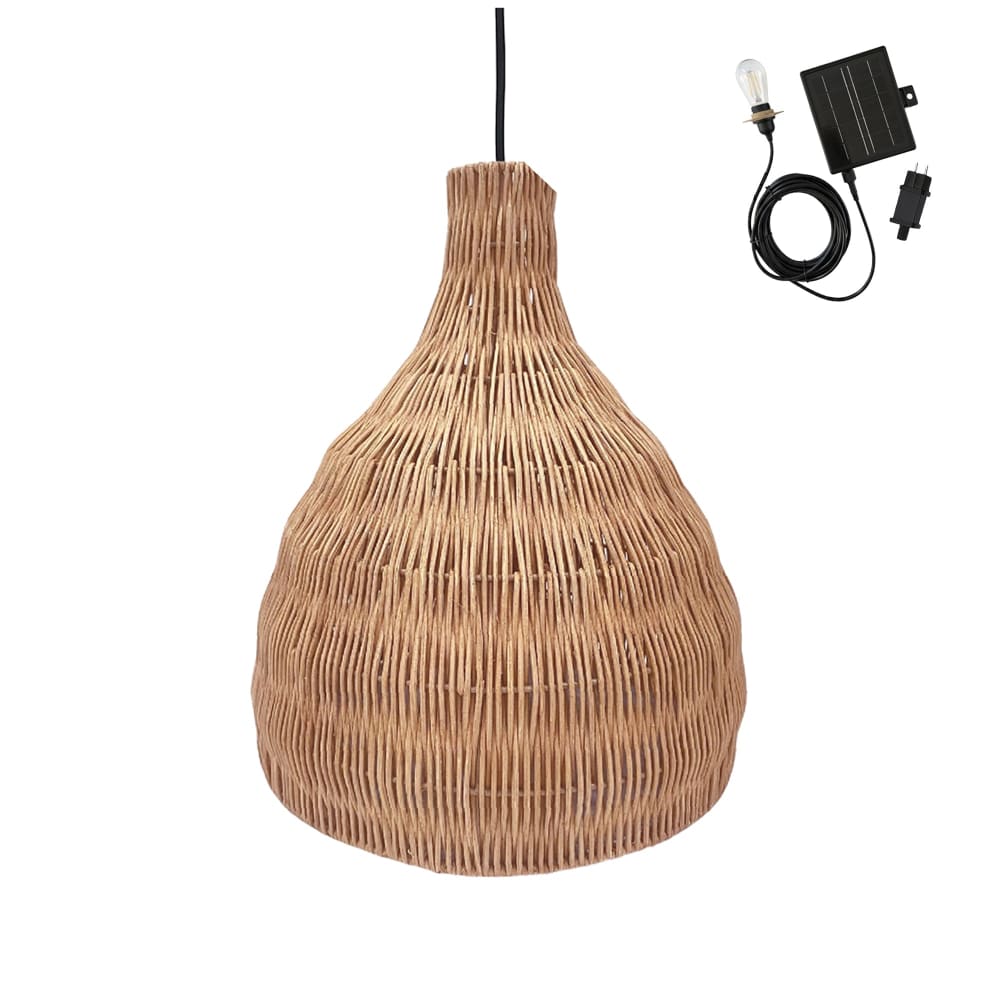 Suspension solaire Rotin Beige h38cm