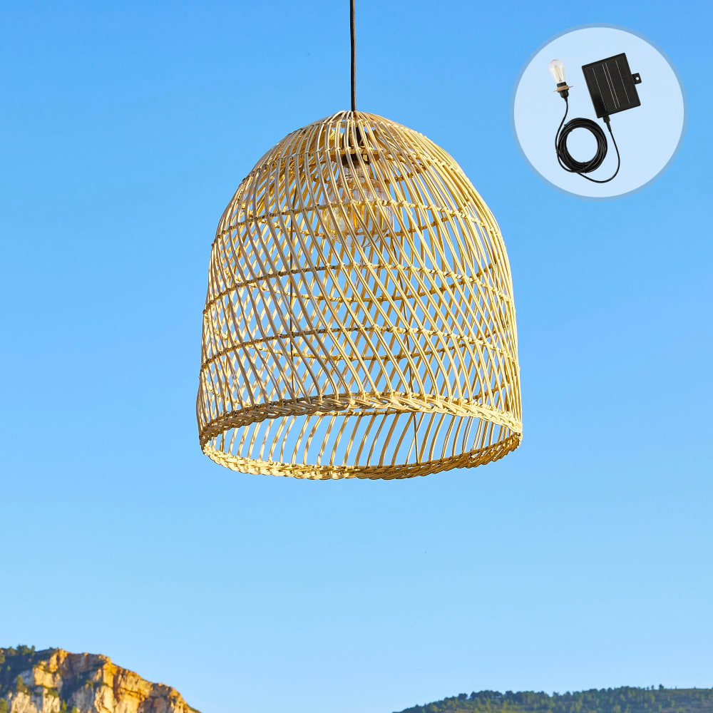 Suspension solaire Rotin Beige d40cm