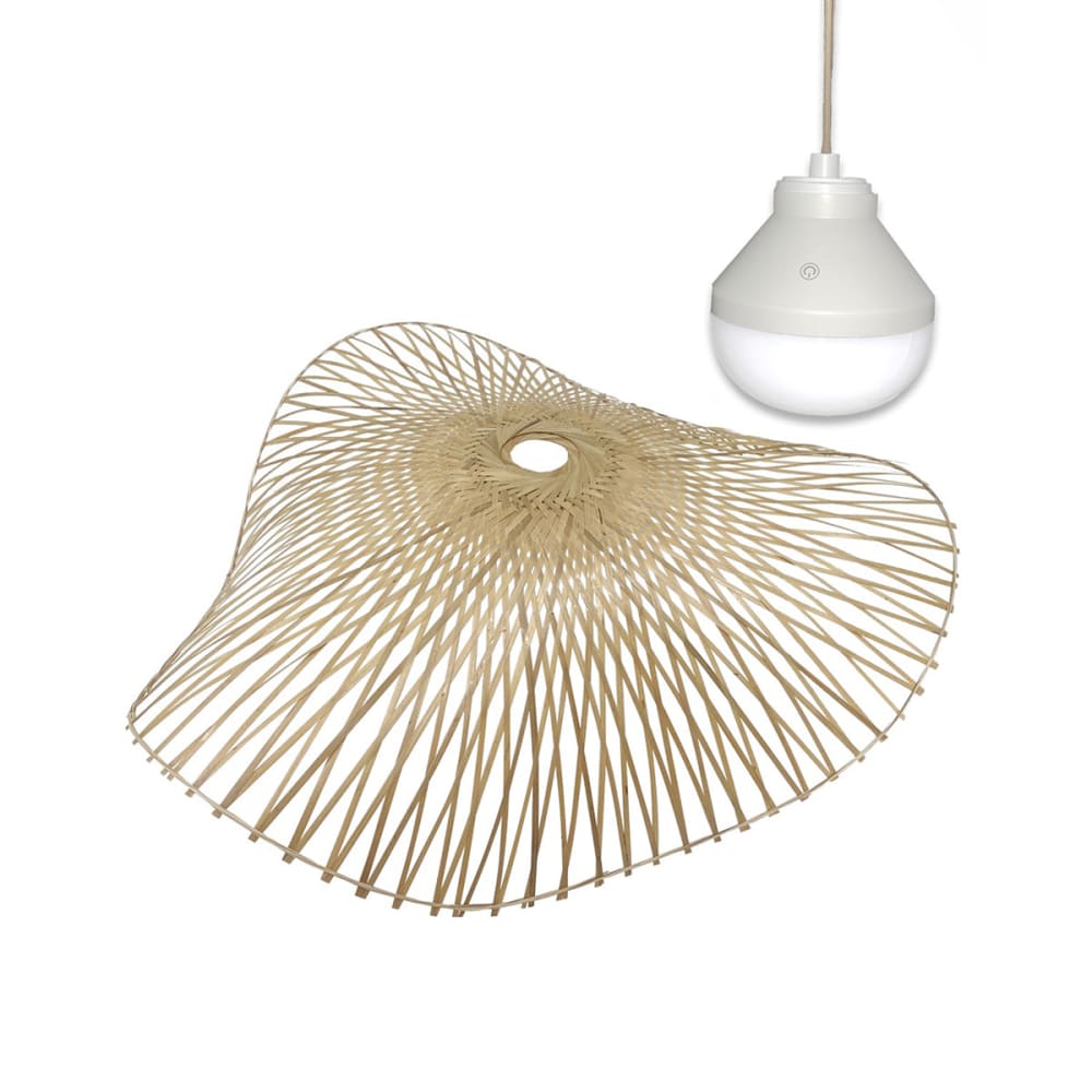 Suspension sans fil Bambou Beige d50cm