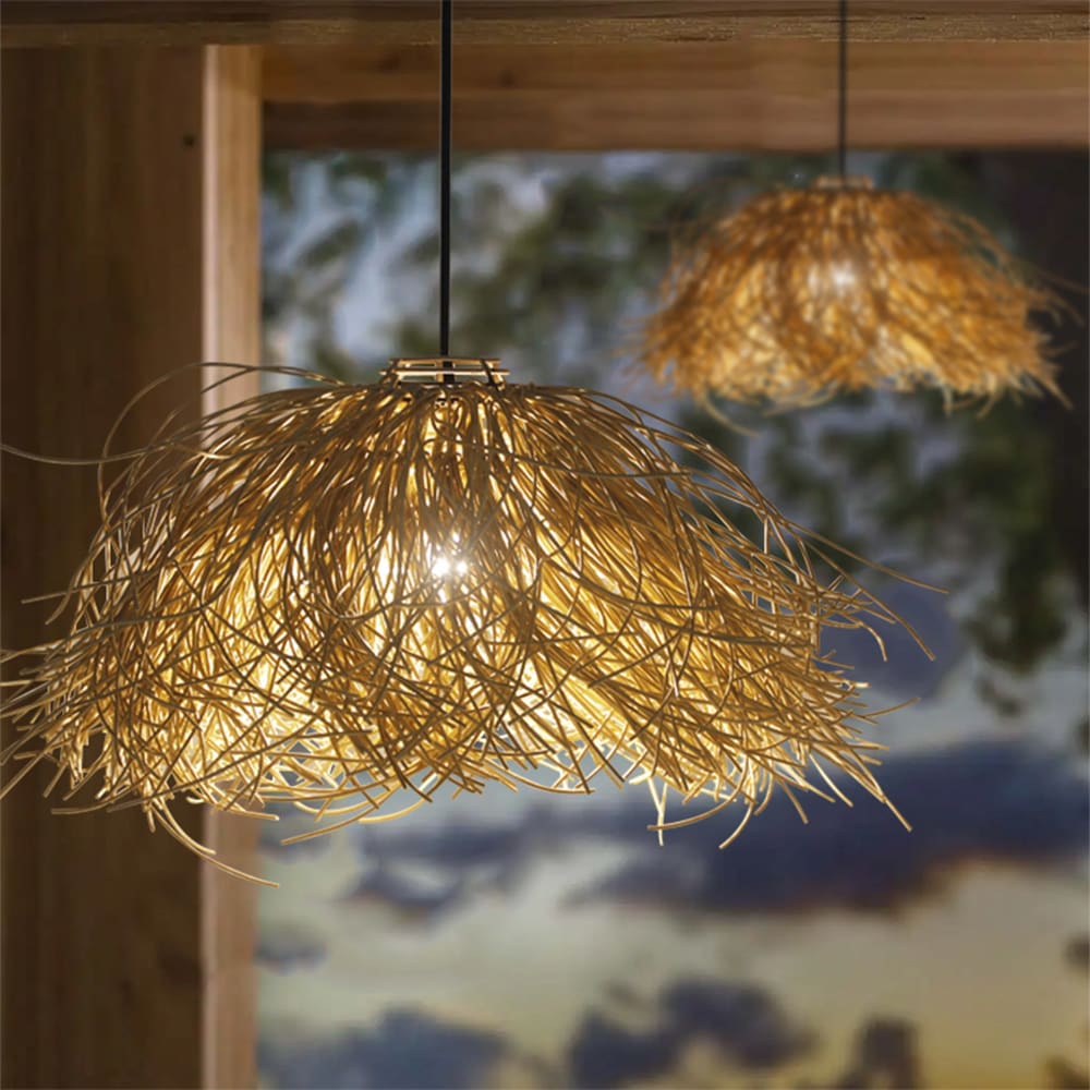 Suspension solaire Polyrotin Beige h30cm