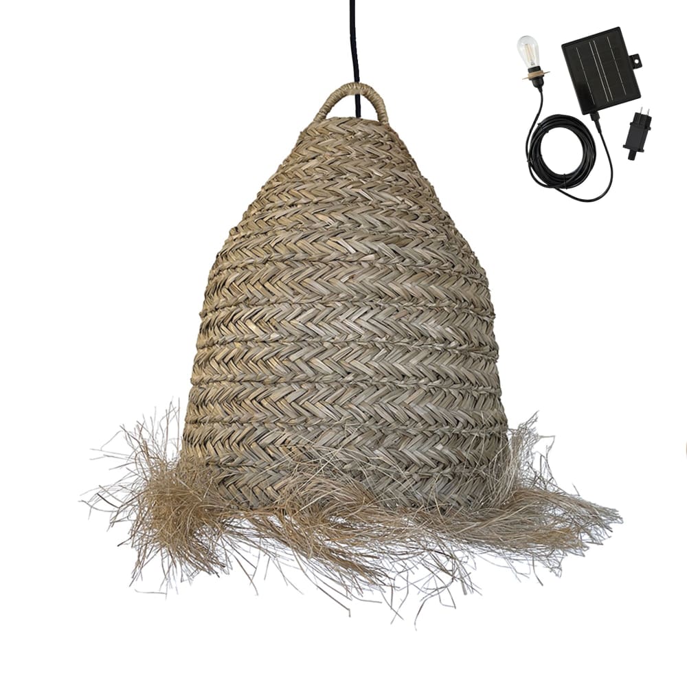 Suspension solaire Jonc de mer Beige h47cm