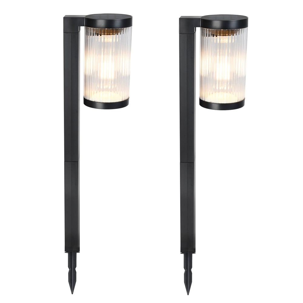 Lot de 2 balises solaires à piquer plastique noir h58cm - Maisons du Monde