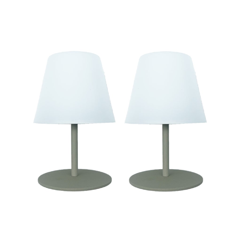 Set de 2 lampes de table Aluminium Vert olive H16CM