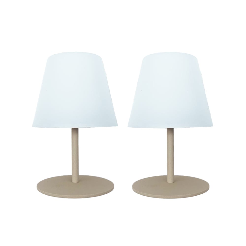 Set de 2 lampes de table Aluminium Crème H16CM