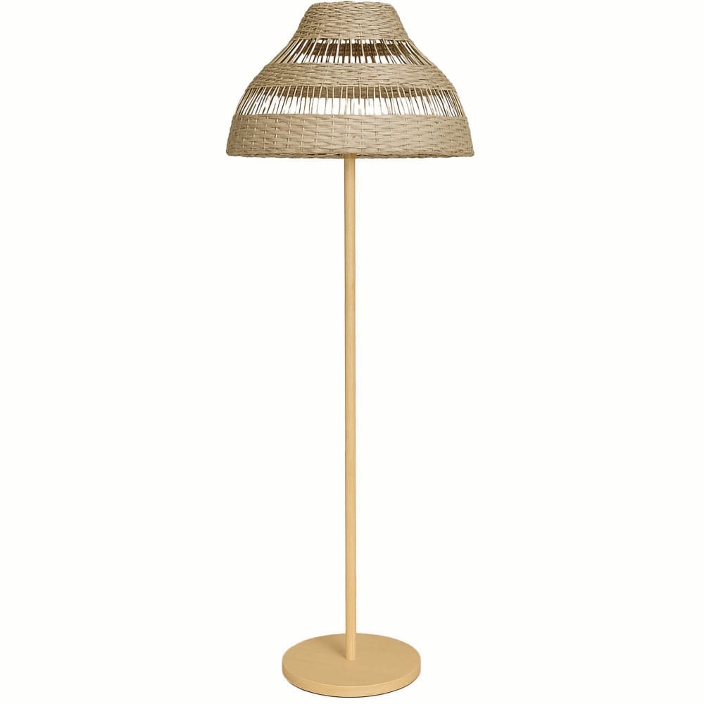 Lampadaire sans fil Rotin Beige H168cm