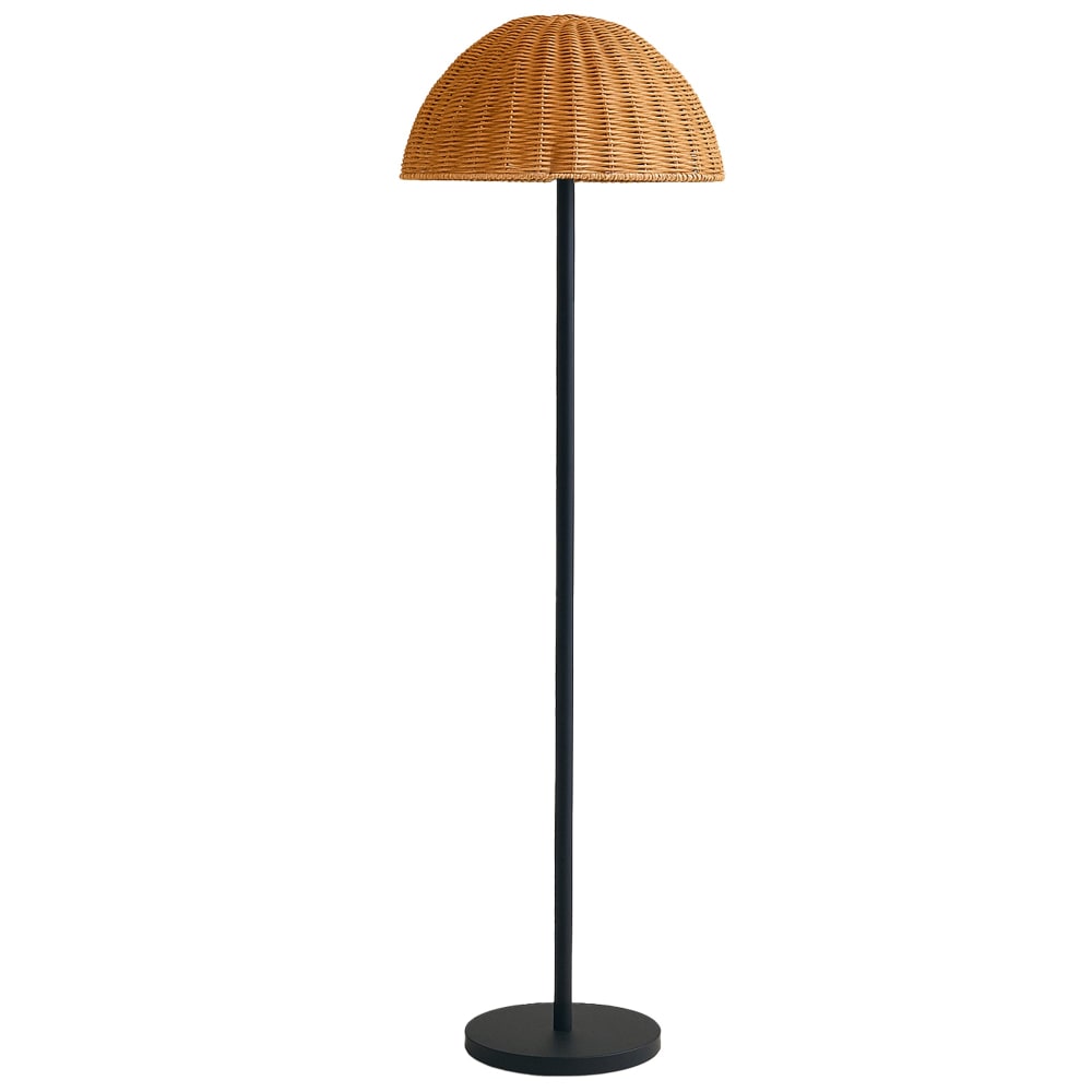Lampadaire sans fil Poly rotin Beige H160cm