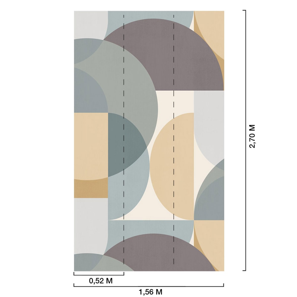 Papier peint graphique gris 156x270cm — vue 3