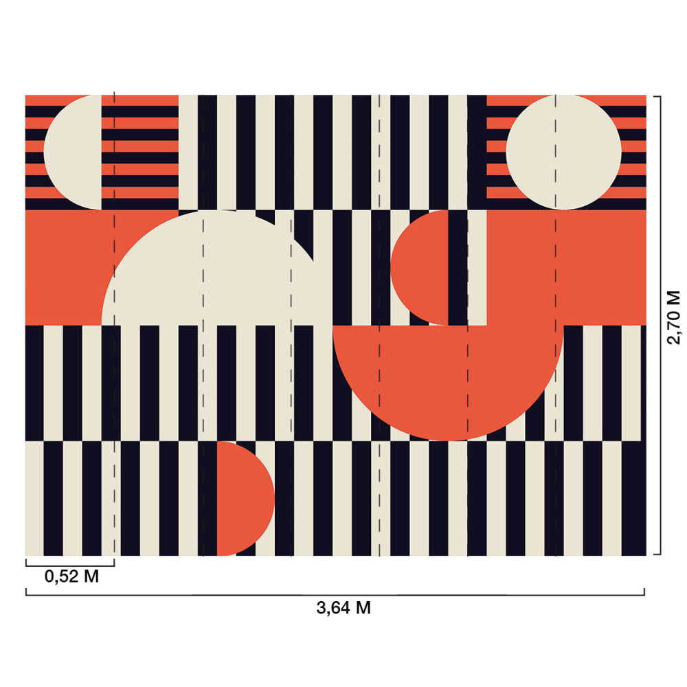 Papier peint graphiques multicolores 364x270cm — vue 3