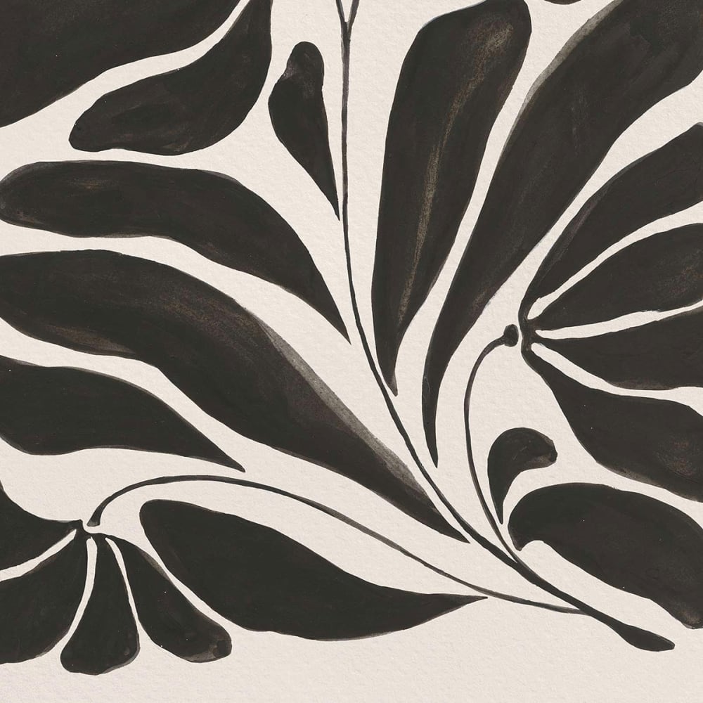 Papier peint graphique fleur noire 208x270cm — vue 4