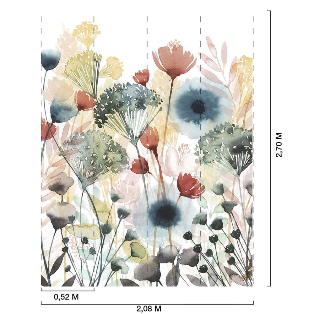 Papier peint fleurs bouquet des champs 208x270 cm — vue 3
