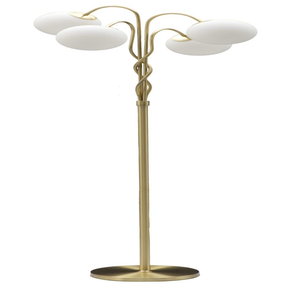 Lampadaire en métal doré avec 4 sphères en verre ø cm 54x176 — vue 3