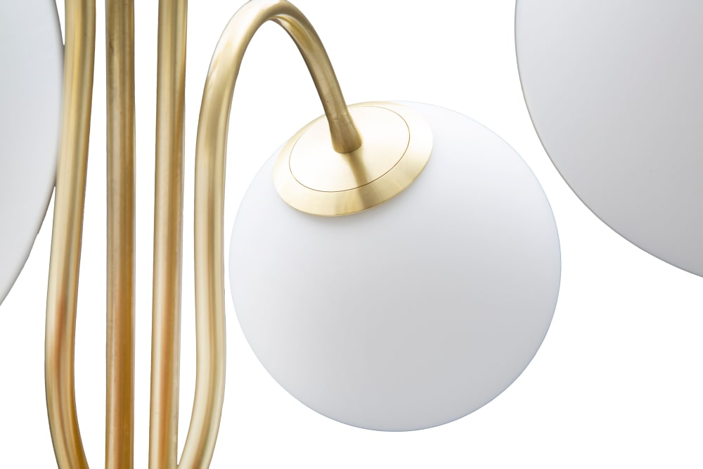 Lampadaire en métal doré avec 4 sphères en verre ø cm 54x176 — vue 4