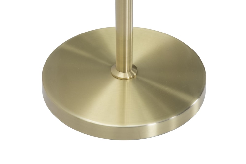 Lampadaire en métal doré avec 2 ovales en verre blanc, 51x24x180 cm — vue 4